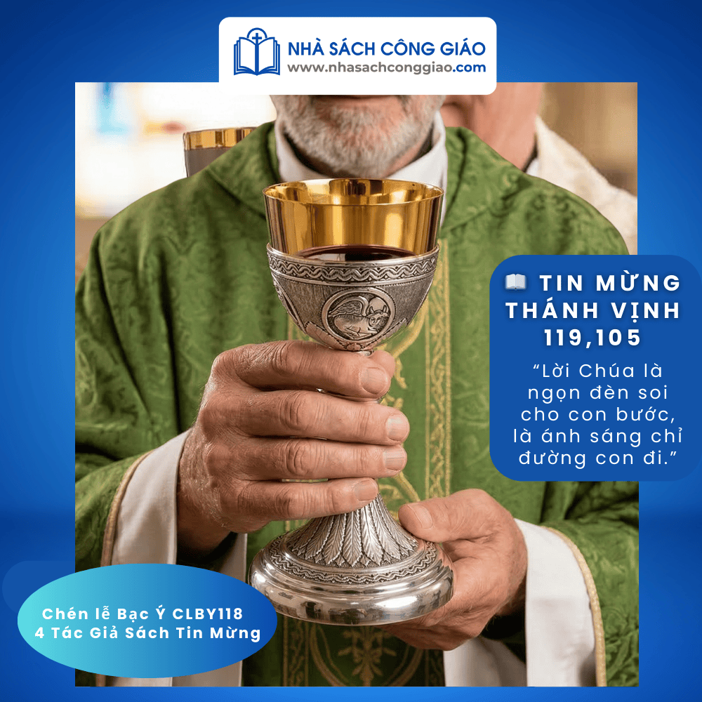 Chén Lễ Bạc Ý CLBY118 - Biểu tượng cho Bốn Tác Giả Tin Mừng