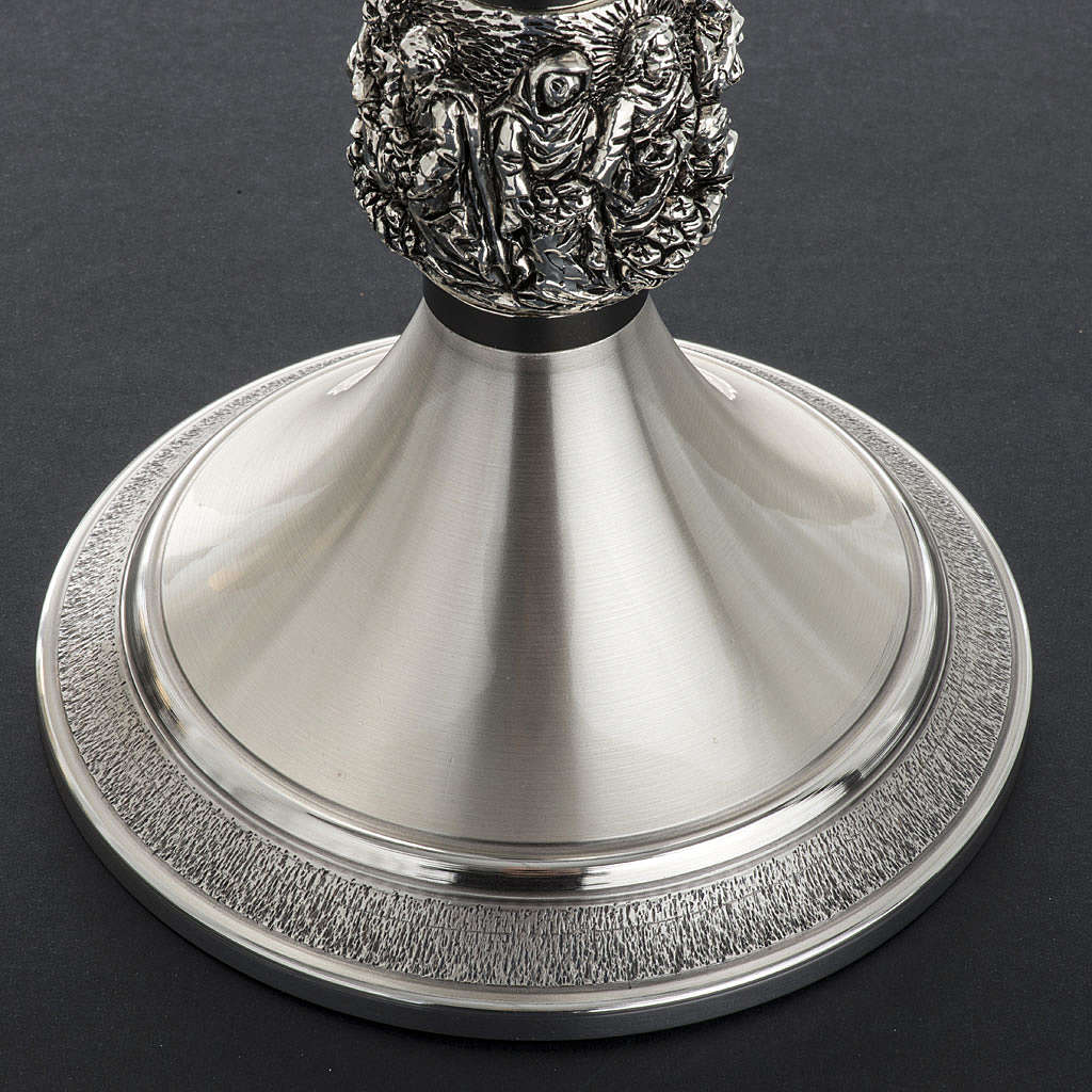 Chén lễ xi vàng Italy CLXV140 - Mẫu tiệc cưới Cana nền bạc 19cm 