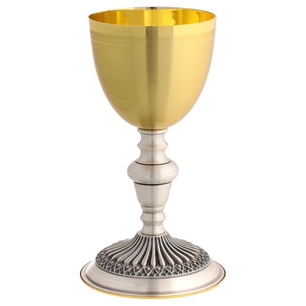 Chén Lễ Italy xi vàng CLXV745 - Mẫu khắc hoa văn 19.5cm