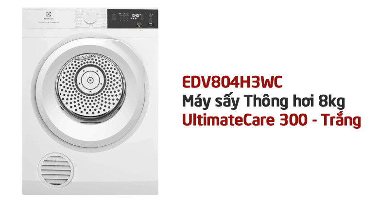 Electrolux EDV804H3WC - Máy Sấy 8kg Giá Tốt, Sấy Nhanh, Chống Nhăn Hiệu Quả