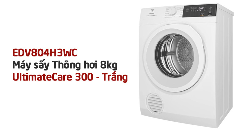 Máy Sấy Quần Áo Thông Hơi Electrolux 8kg EDV804H3WC Giải Pháp Hoàn Hảo Cho Ngày Nồm Ẩm