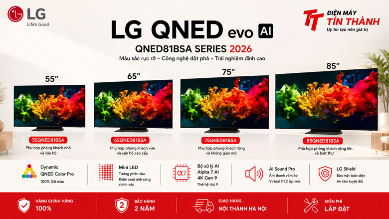 LG QNED81BSA Series 2026: Nên Chọn Kích Thước Nào?