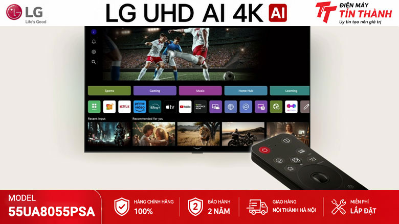 AI Hub webOS 26 Copilot AI Search AI Concierge trên LG 55UA8055PSA