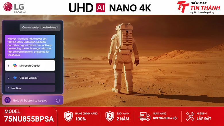 Smart Tivi LG AI 4K 75 inch 75NU855BPSA - AI Hub