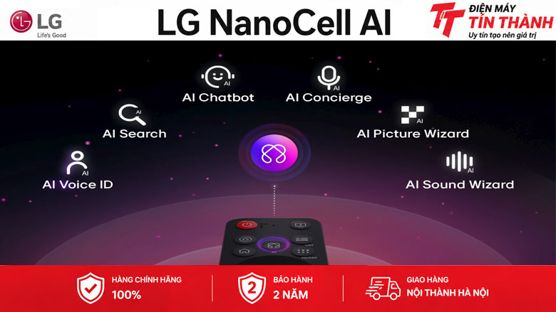 Smart Tivi NanoCell LG AI 4K 55 inch 55NANO80ASA - Magic Remote