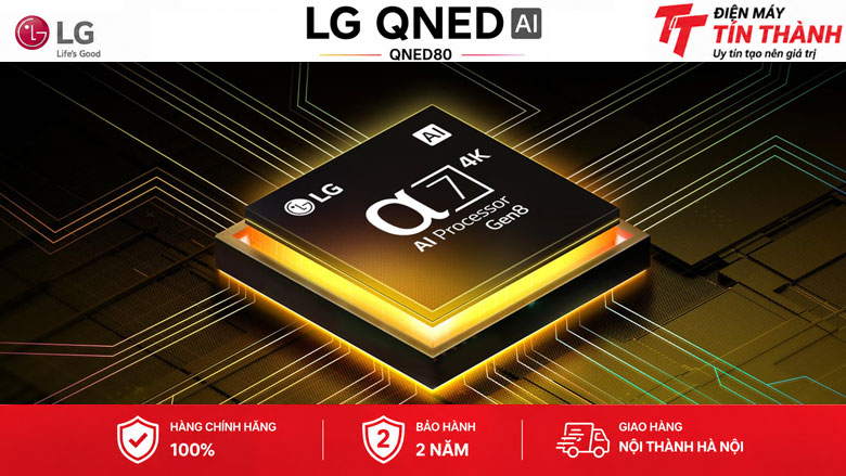 Bộ xử lý alpha 7 AI Processor 4K Gen8 trên LG 55QNED80ASA
