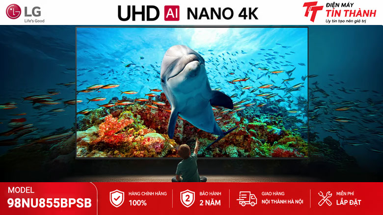 Alpha 8 AI Super Upscaling 4K trên Smart Tivi LG AI 4K 98 Inch 98NU855BPSB