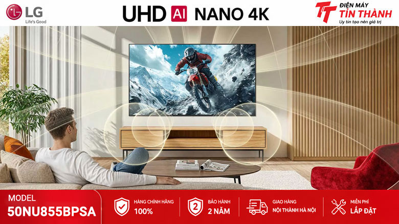 Smart Tivi LG AI 4K 50 inch 50NU855BPSA - AI Sound Pro