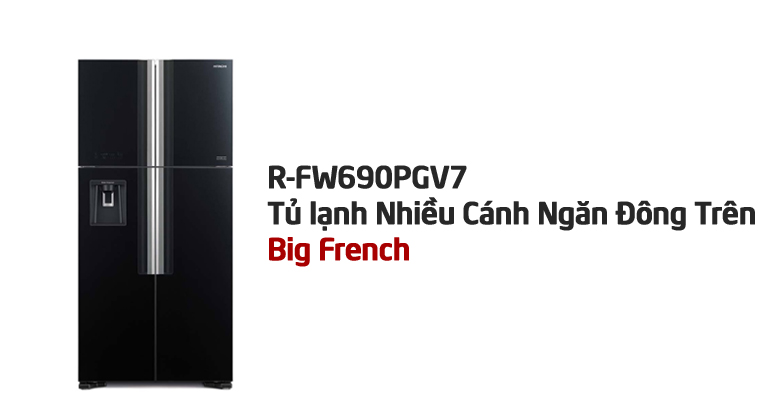 Tủ lạnh Hitachi Inverter 540 lít R-FW690PGV7 GBK