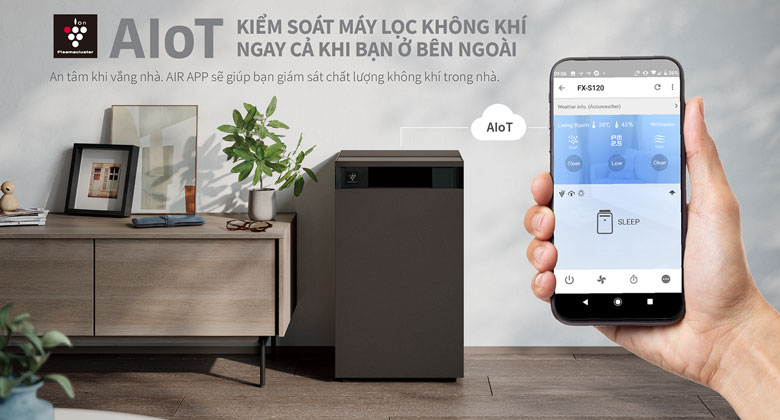 Hệ thống 6 cảm biến và Sharp Air App trên Sharp FX-S120V-H