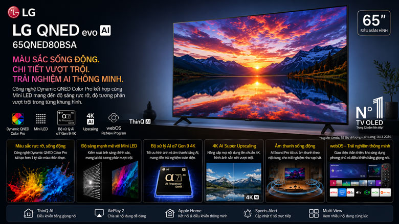 Có Nên Mua Smart QNED Tivi LG 65 Inch 4K 65QNED80BSA?