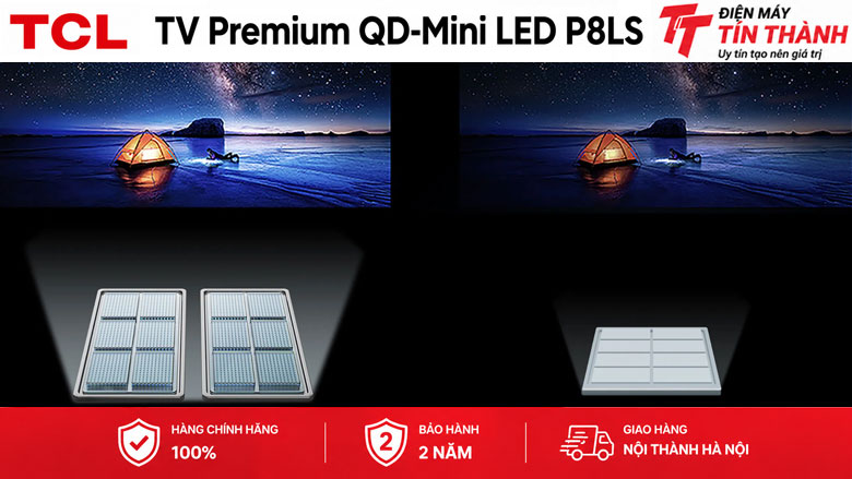 Google Tivi QD-Mini LED TCL AI 4K 65 inch 65P8LS - Kiểm soát đèn nền