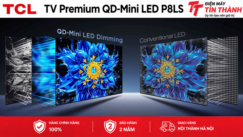 Google Tivi QD-Mini LED TCL AI 4K 65 inch 65P8LS - QD-Mini LED