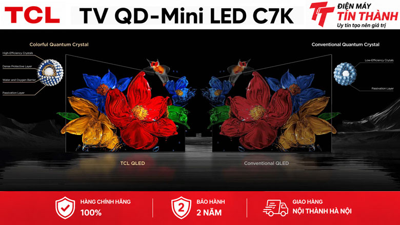 Google Tivi QD-Mini LED TCL AI 4K 75 inch 75C7K - Quantum Dot