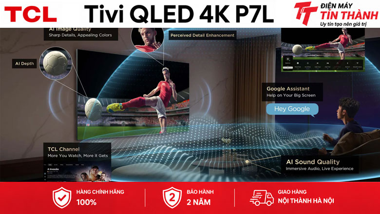 Google Tivi QLED TCL 4K 65 inch 65P7L - Google TV