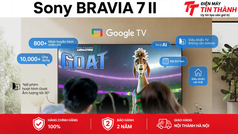 Google Tivi True RGB Sony AI 4K 55 inch K-55XR70M2 - Google TV