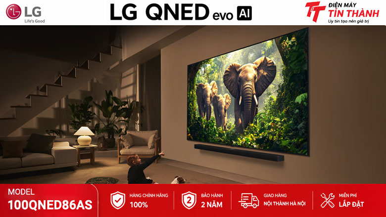 LG 100QNED86AS phù hợp luxury TV, biệt thự, phòng họp lớn, thay máy chiếu, home cinema cao cấp