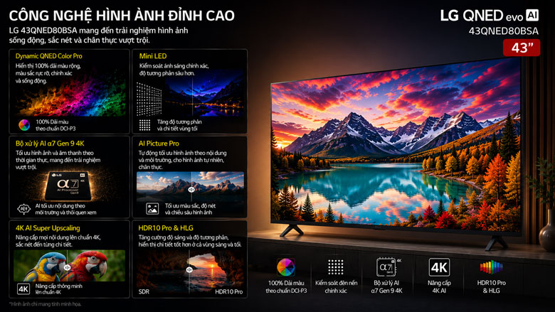 LG 43QNED80BSA có gì nổi bật? Tivi QNED Mini LED gọn cho phòng nhỏ