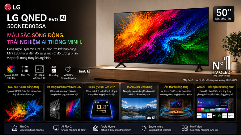 LG 50QNED80BSA có gì nổi bật? Những nâng cấp đáng chú ý trên model 2026