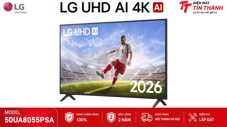 LG 50UA8055PSA phù hợp căn hộ phòng khách nhỏ và phòng ngủ lớn