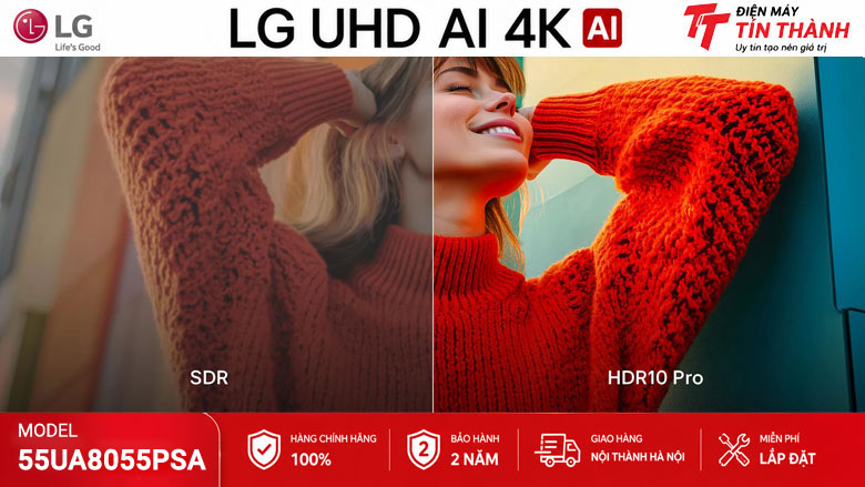 Màn hình 4K HDR10 Pro trên LG 55UA8055PSA