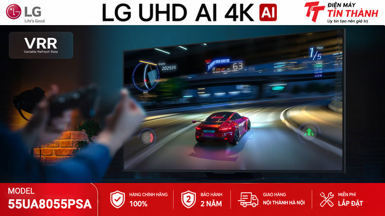 Smart Tivi LG UHD AI 4K 55 Inch 55UA8055PSA hỗ trợ gaming VRR 60Hz
