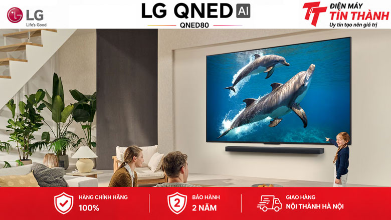 Thiết kế siêu mỏng của Smart Tivi QNED LG AI 4K 65 Inch 65QNED80ASA