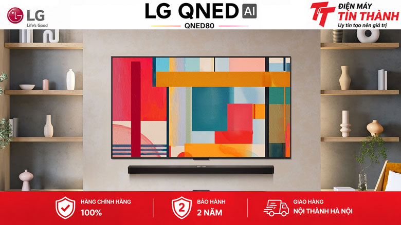 LG 65QNED80ASA phù hợp phòng khách gia đình xem phim bóng đá