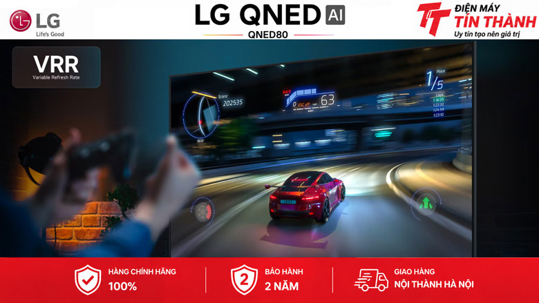 Smart Tivi QNED LG AI 4K 75 Inch 75QNED80ASA hỗ trợ gaming VRR 60Hz ALLM