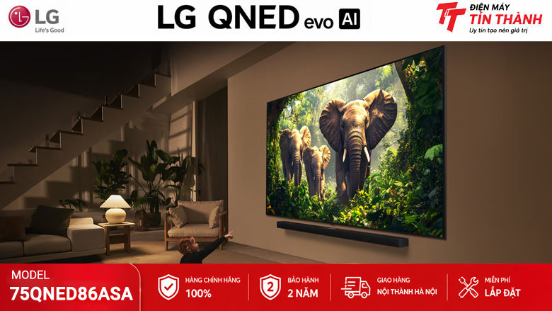 LG 75QNED86ASA phù hợp điện ảnh tại gia, phòng khách rộng, thể thao màn hình lớn, phim Dolby Vision