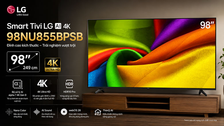 Smart Tivi LG AI 4K 98 inch 98NU855BPSB