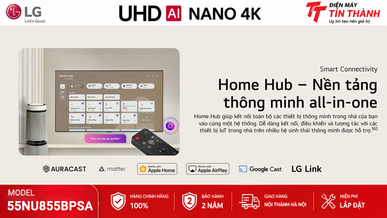 LG Channels và Home Hub trên Smart Tivi LG 55NU855BPSA