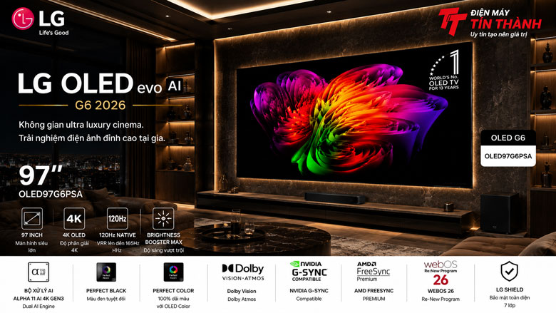Không gian ultra luxury cinema với tivi LG OLED 97 inch