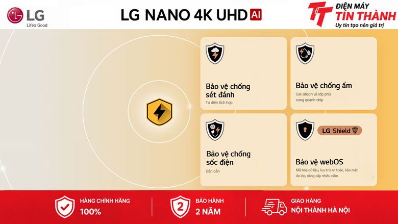 Smart Tivi LG AI 4K 55 inch 55NU855BPSA - LG Shield và LG Quad Protection