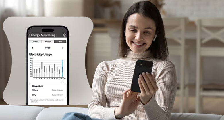 Máy giặt LG cửa ngang 10kg dễ dàng bảo trì và giám sát