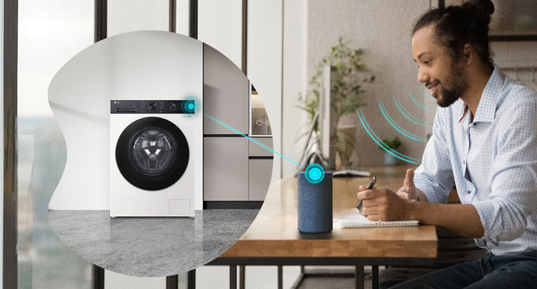 Máy giặt LG 10kg cửa ngang giặt giũ rảnh tay với trợ lý giọng nói