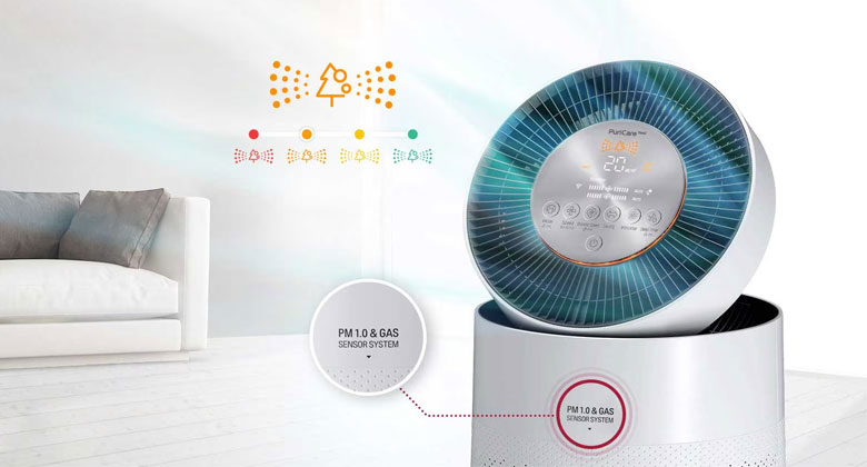 LG AS10GDWH0 được trang bị cảm biến bụi và cảm biến mùi