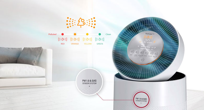 LG AS65GDWH0 được trang bị cảm biến bụi và cảm biến mùi