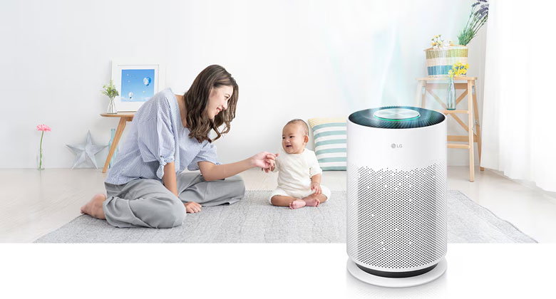 máy lọc không khí LG PuriCare 360 HIT AS60GHWG0 - Thiết kế nhỏ gọn, thanh lọc không khí 360 độ