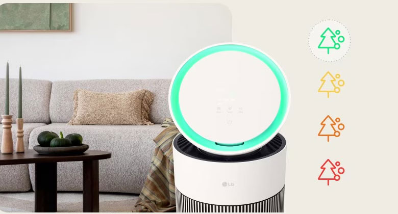Máy lọc không khí LG PuriCare AS55GGSY0 - 3 cảm biến theo dõi chất lượng không khí