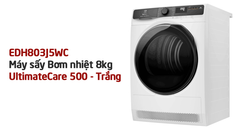 Máy sấy bơm nhiệt Electrolux 8 kg EDH803J5WC