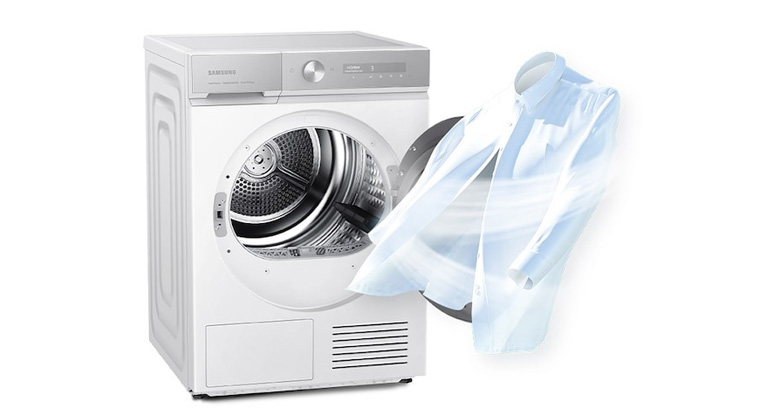 Máy sấy bơm nhiệt Samsung Bespoke AI 9 kg DV90BB9440GH/SV - Công nghệ AirWash