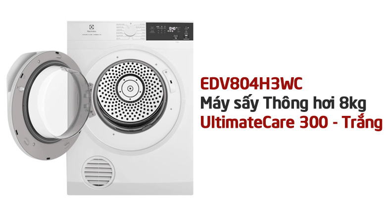 Máy Sấy Quần Áo Thông Hơi Electrolux 8kg EDV804H3WC