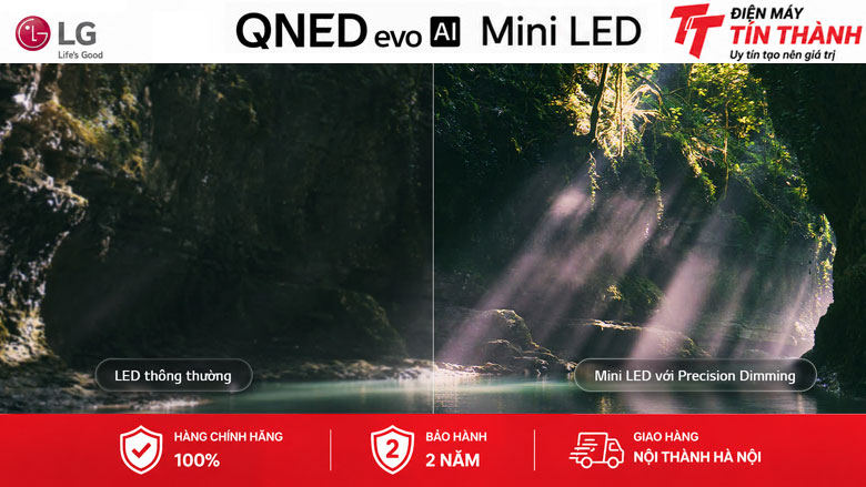 Smart Tivi QNED evo LG AI 4K 75 inch 75QNED86BSA - Mini LED Precision Dimming