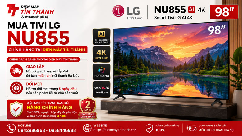 Mua tivi LG NU855 chính hãng tại Điện Máy Tín Thành