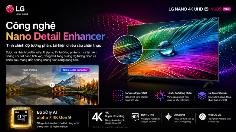Công nghệ Nano Detail Enhancer trên tivi LG NU855