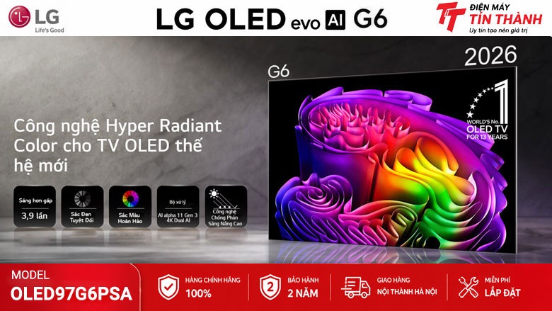 Smart Tivi OLED evo LG AI 4K 97 inch OLED97G6PSA - Hyper Radiant Color