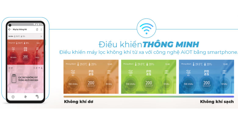 Điều khiển máy lọc không khí Sharp KI-N40V-H bằng Sharp Air App
