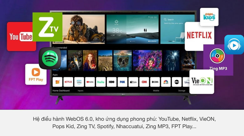 Giao diện thân thiện, dễ dùng của hệ điều hành WebOS 6.0