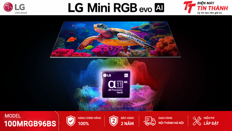 Bộ xử lý alpha 11 AI Processor 4K Gen3 trên LG 100MRGB96BS